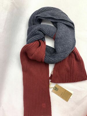 Timberland Color Block Burgundy/Gray Unisex Neck Scarf A1GAN-H20