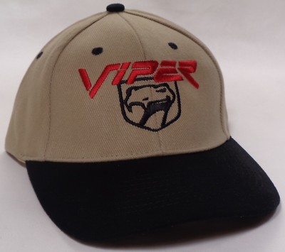Hat Cap Licensed Dodge Viper Logo Tan HR 109 