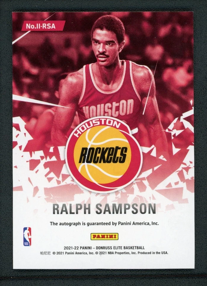 2021-22 RALPH SAMPSON AUTO PANINI DONRUSS ELITE IMPACT IMPRESSIONS AUTOGRAPHS - Image 2 of 2
