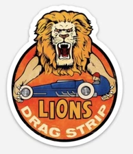 Lions Drag Strip Hot Rod Custom Diecut STICKER Muscle Car Vintage V8