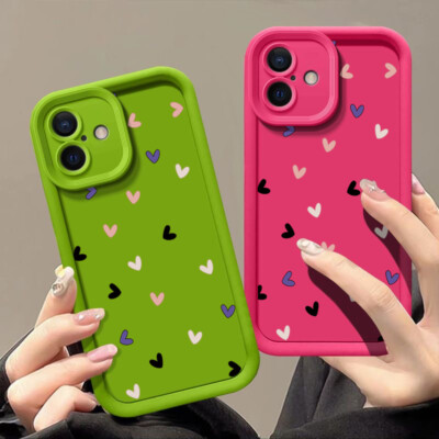 Custodia Trasparente Con Motivo Astratto A Forma Di Cuore Rosa E Rosso Per IPhone 15, 14, 13, 12, 11 Pro Max, Regalo Per Donna, Cover In Silicone Liquido Per IPhone 7, 8, XR, XS, SE - Italia - Foto 9