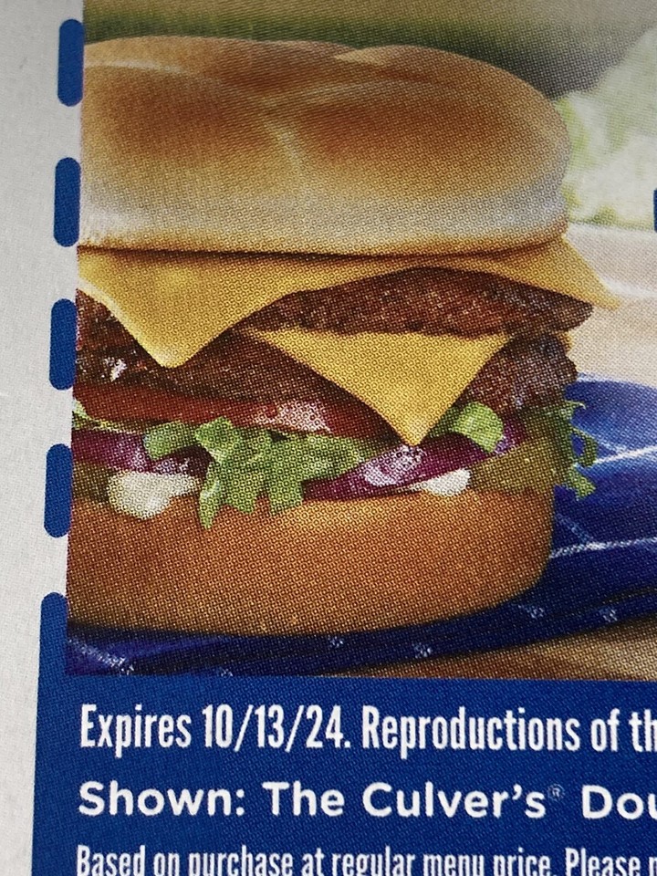 (1) CULVER’S COUPON SHEET 6 COUPONS EXP. 10/13/2024 | eBay
