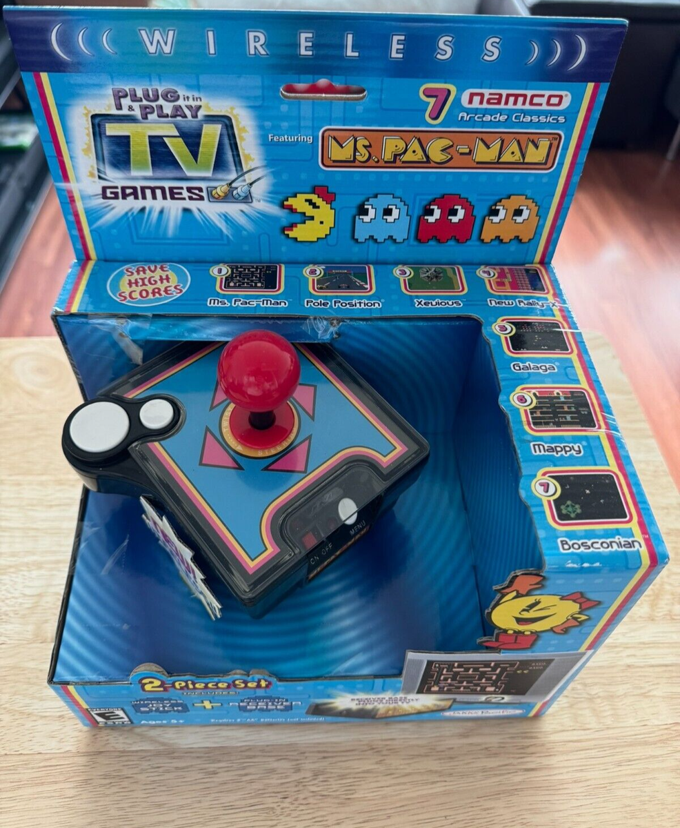 NAMCO Ms. Pac-Man 7 Game Wireless Plug & Play Game Console ~ NEW