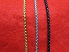 3MM 16"-60" GOLD-SILVER-BLACK PLATED STAINLESS STEEL SMOOTH BOX ROPE NECKLACES