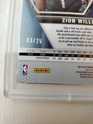 ZION WILLIAMSON 2019 PANINI MOSAIC #209 ORANGE FLOURESCENT 3/25