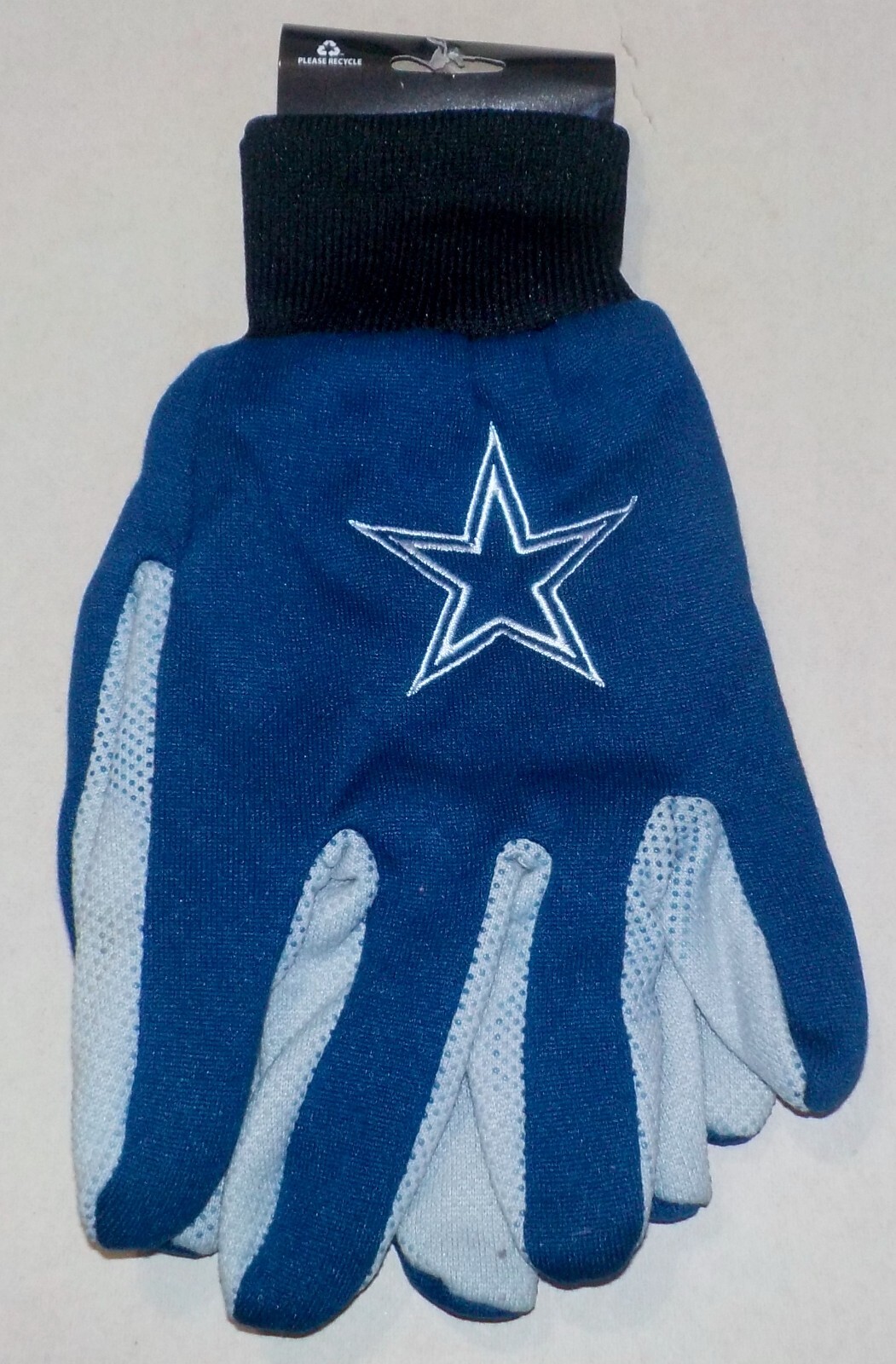 DALLAS COWBOYS SPORT UTILITY GLOVES GARDENING ONE SIZE NWT BLUE SILVER POLYESTER