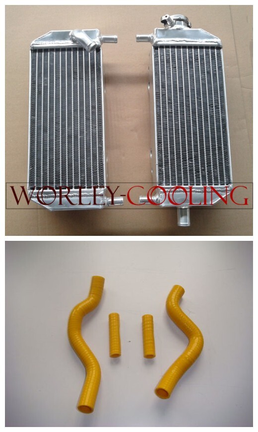 Radiator + Yellow Silicone Hose Kit – For Suzuki RM250 2001-2008 – L&R Aluminum
