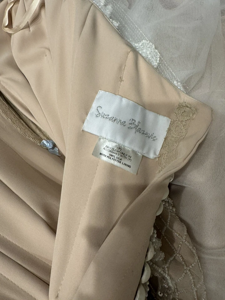 Wedding bridal Dress Size 8 designer custom handmade - image 4 of 4