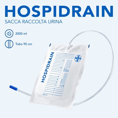 Sacca Raccolta Urina Monouso Da 1500 Ml Con Tubo 90 Cm - Per Letti E Ospedali