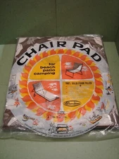 Vintage Paradise 70's 80's Chair Pad Patio Seat Cushion 17" x 35" Brown White