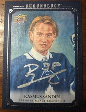 2020-21 UD Chronology Timeless Memories Rasmus Sandin AUTO 20/21 Rookie RC SP !!