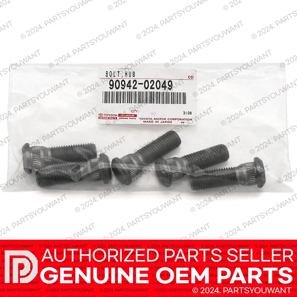 Tuerca de perno de perno de rueda original Toyota Lexus 90942-02082 / 90942-02049 CANTIDAD 5 Foto 2 de 3
