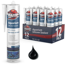 Kraken Bond Aquarium 100 Silicone Sealant, 10.1oz 12 Pack - Black
