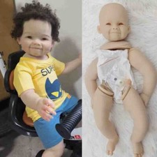 28in Reborn Baby Doll Unpainted Kit DIY with Cloth Body No Hair Handmade