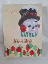 Cracker Barrel Christmas Light Up snowman Hanging Decoration Vintage Design