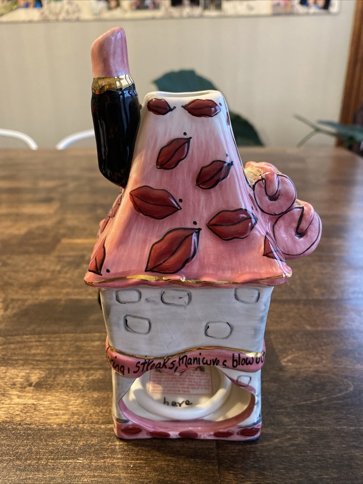 Blue Sky Ceramic Spa Salon Cosmetology Hairdresser Candle Light Up Beauty Lips eBay