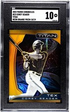 2022 Panini Chronicles #23 Corey Seager Titan NEON ORANGE PRIZM /19 SGC 10 GEM