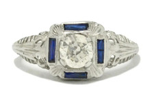 5/8 Ct White Round Cut CZ Antique Style Art Deco Engagement Ring In 925 Silver