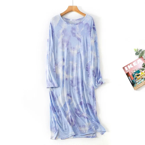 Women's Pajamas Long Sleeve Nightgown Sleep Shirt Cotton Nightshirt Sleep Dress - Bild 11 von 38