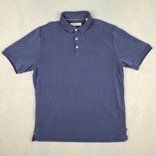 Tommy Bahama Polo Shirt Men's Medium Blue Island Zone Short Sleeve Modal