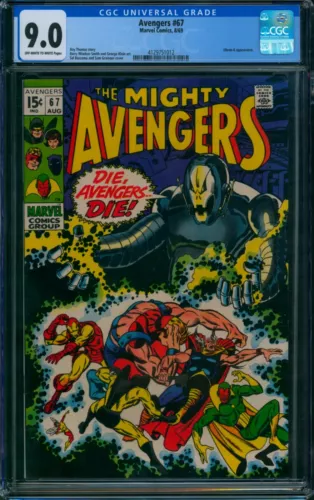 Avengers #67 🌟 CGC 9.0 🌟 Ultron-6 Cover! Silver Age Marvel Comic 1969