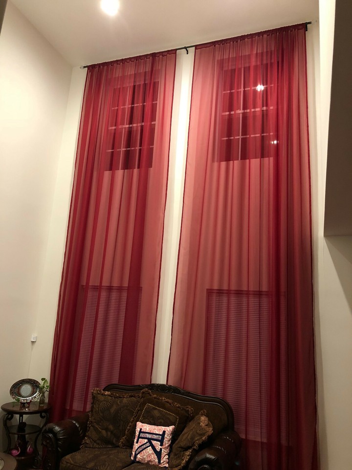2 extra long curtains for high ceiling sheer drapes 1624 ft custom