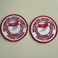 Lot of 2 - Washington Greene County PA Covered Bridge Patch's Festival NOS