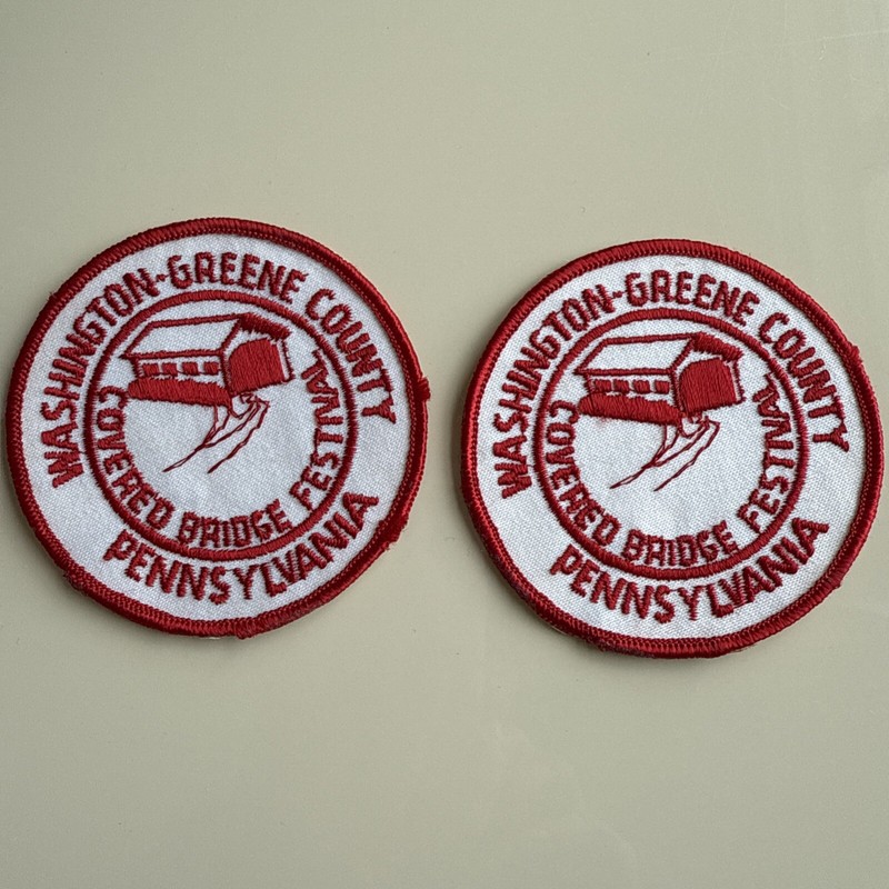 Lot of 2 - Washington Greene County PA Covered Bridge Patch's Festival NOS