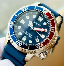 Citizen Eco-Drive Promaster Diver Men's Watch Silver Tone Blue Dial BN0168-06L