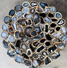 Black Agate Table Top / Agate Side Table / Agate Home Table / Agate Coffee Table