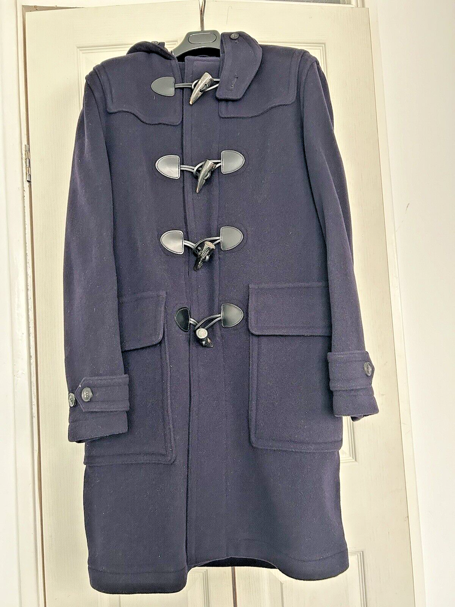 Burberry Brit Mens Duffle Coat,Wool,Navy, Size M Made In England