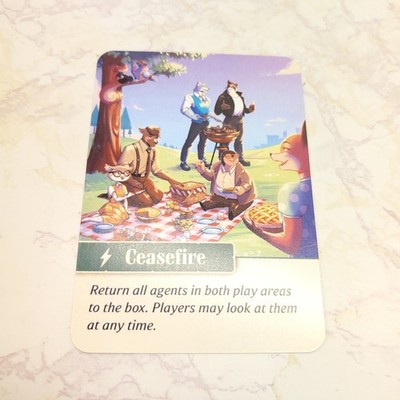 Ceasefire for Agent Avenue | Dice Tower 2025 Promo Card | Kickstarter New