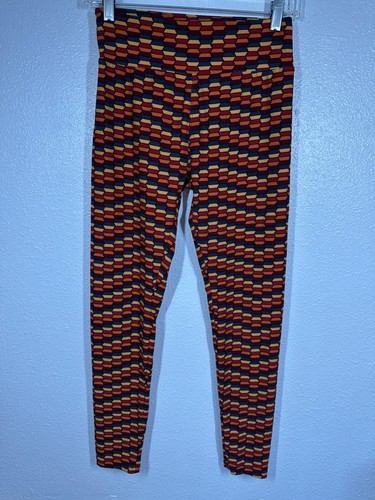 Lularoe Leggings Womens One Size Multicolor Geometric Pattern Stretch Pants Soft - Picture 5 of 7