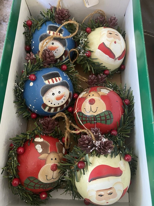 Whimsical Christmas Hand Painted Ornaments Set