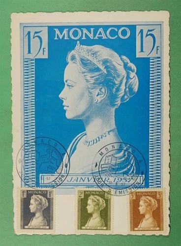 DR WHO 1957 MONACO FDC GRACE KELLY FRANCE MAXIMUM CARD COMBO R27078