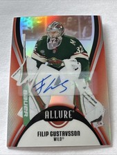 2025-26 Upper Deck Allure Hockey #55 Filip Gustavsson Red Rainbow Autograph Card