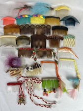 Vintage Hair Combs Plastic Lot Of 29 Assorted Hair Clips Various Colors