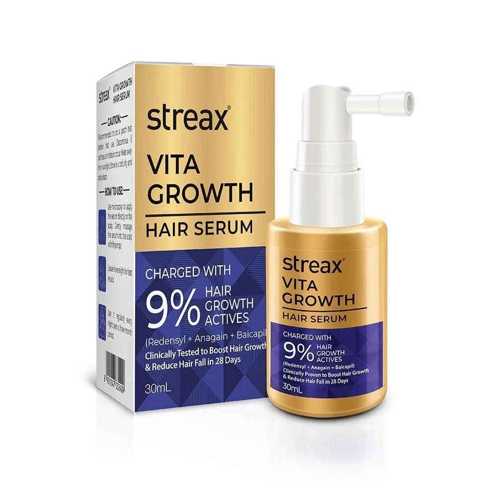 Streax Hair Growth Serum for Scalp 30 ml with 3% Redensyl, 3% Anagain, 3% Biotin