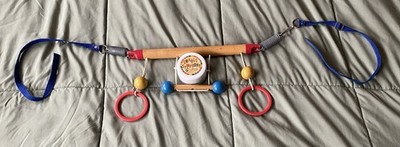 1920s Antique Tom Tinker Wood Beads Baby Crib Toy Rattle