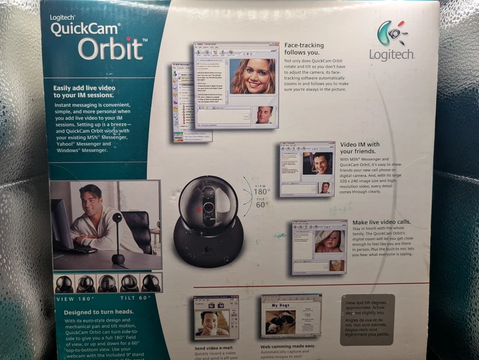 Logitech QuickCam Orbit 961310 Webcam Camera New Old Stock - Image 3 of 4