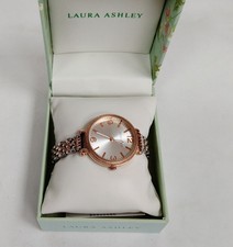 Laura Ashley Ladies Wristwatch Rose Gold Dial Boxed Working - I319/22