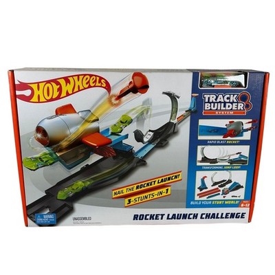 Hot Wheels Track Builder System Rocket Launch Challenge 3-Stunts-in-1 FLK60 NEW