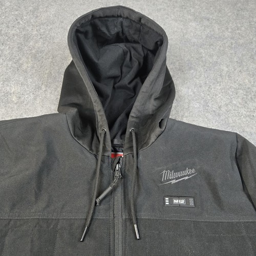 Milwaukee Jacket Mens Large Black M12 Heated Gear Coat Hooded Midweight +READ+ - Picture 3 of 19
