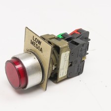 Allen Bradley 800E-2D0 Red Illuminated Push Button Switch 600V AC/DC