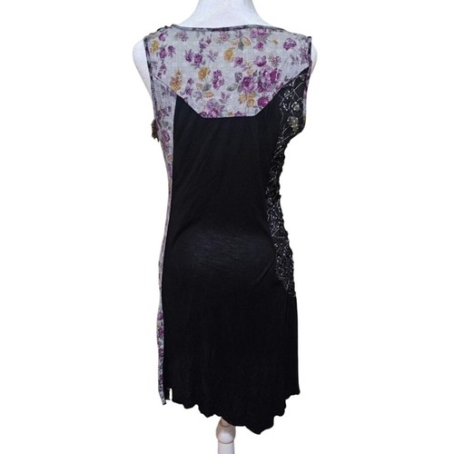 Forla Paris Patchwork Butterfly Asymmetrical Y2K Dress Size M Boho Whimsygoth - Picture 3 of 8