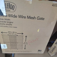 Toddleroo by North States Extra Wide Wire Mesh Wooden Baby Gate: Natural Wood 