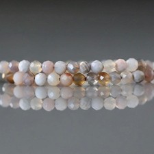 Botswana Agate Beads 3mm Faceted Round Natural Gemstone 15" Strand DIY Jewelry