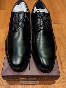 Johnston & Murphy Men's Danridge Plain Toe Loafers Black Full Grain 9.5