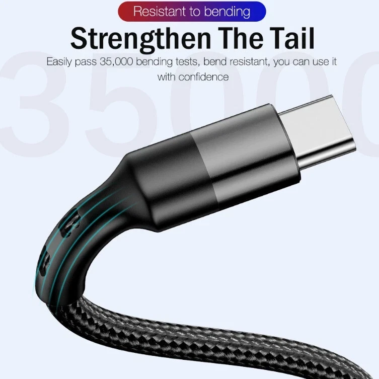 3A 60W Fast Charger Dual Type C Charging Data Sync USB Cable USB-C_voghion.com