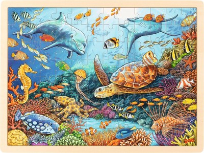 Einlegepuzzle Great Barrier Reef | 40 x 30 x 0,8 cm, Holz, 96 Teile, per Stück